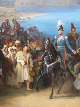 Einzug Konig Ottos von Griechenland in Nauplia Center Peter von Hess guerre historique Peinture à l'huile